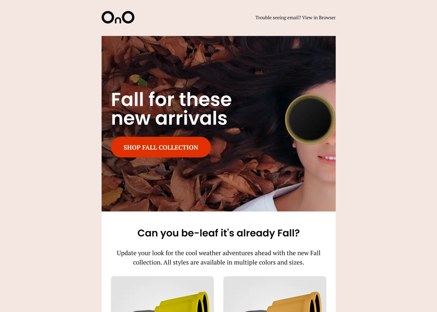 Email with logo and CTA focal area.